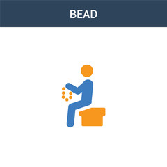 two colored Bead concept vector icon. 2 color Bead vector illustration. isolated blue and orange eps icon on white background.