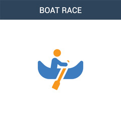 two colored Boat race concept vector icon. 2 color Boat race vector illustration. isolated blue and orange eps icon on white background.