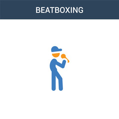 two colored Beatboxing concept vector icon. 2 color Beatboxing vector illustration. isolated blue and orange eps icon on white background.