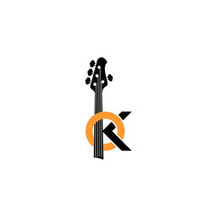 logo design about bass guitar player with bass illustration in vector