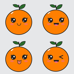 Cute orange mascot vector design
