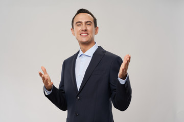 National business man joy and success self-confidence official