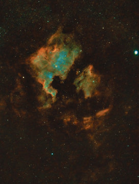 Mgławice Ameryka P&oacute;łnocna i Pelikan w palecie HST