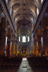 Fototapeta premium Inside a cathedral at Lyon