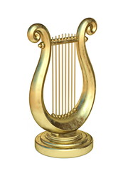 Golden lyre 3D