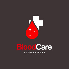 Blood Care logo designs Concept vector, Blood and Plus logo Healthcare symbol icon vector