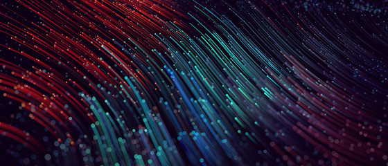 Abstract colorful technology lines big data flow