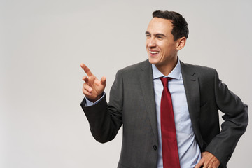 Cheerful business man official self confidence office finance