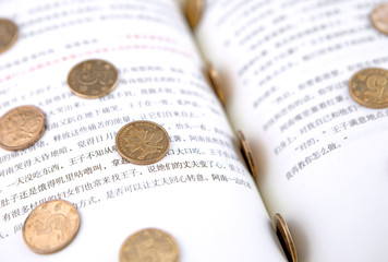Book and coins