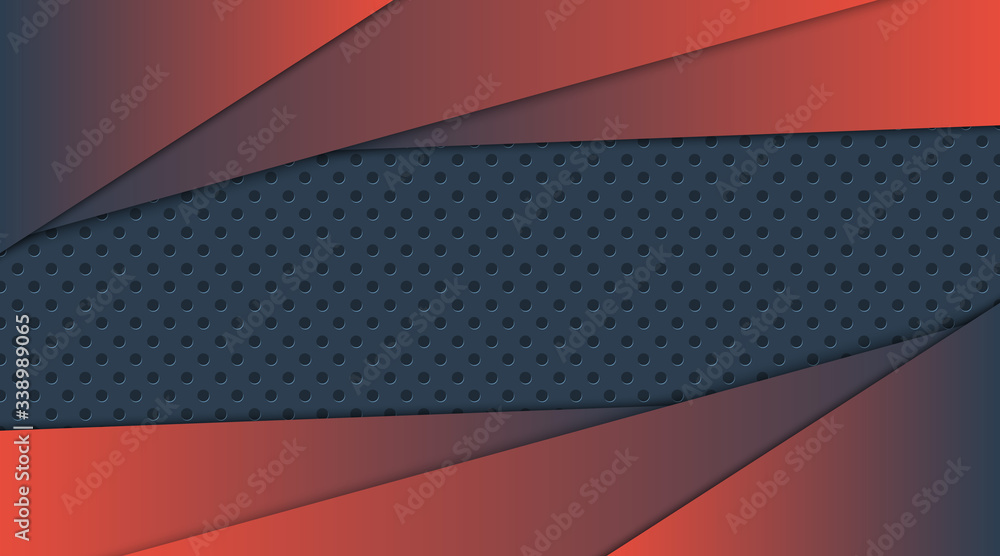 Poster abstract polygon points shapes in red and grey gradient background