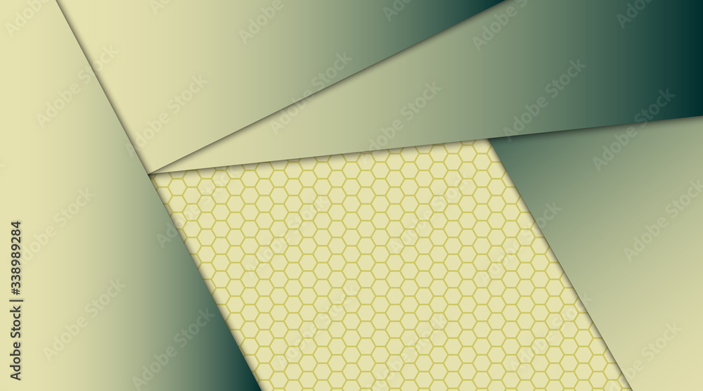 Poster abstract polygon points shapes in yellow and green gradient background