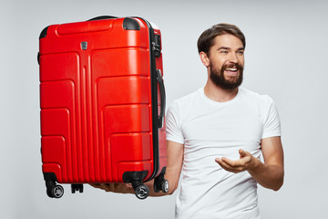 young man with a suitcase