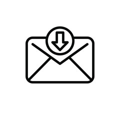 E-mail Icon Logo Template Vector Business Address Company, Communication Tecnology Emblem Isolated Illustration, Outline Solid Background White
