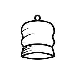 Santa Claus Hat Icon Vector Best Logo , Template Design Emblem Isolated Illustration , Outline Solid Background White 