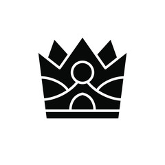 Crown Icon Best Logo Design Vector Emblem Isolated Illustration, King Template company , outline Solid Background White
