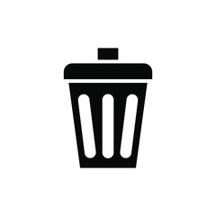 Trash Icon , Template Logo Business Company Simple Clean , Emblem Isolated Emblem Illustration Modern Delete Clear , Outlien Solid Background White
