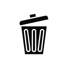 Trash Icon , Template Logo Business Company Simple Clean , Emblem Isolated Emblem Illustration Modern Delete Clear , Outlien Solid Background White

