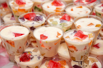 Mosaic jello in a cup