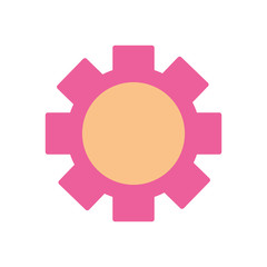 gear wheel icon, flat style