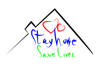 Stay at home save lives. Coronavirus Covid-19, quarantine motivational phrase.