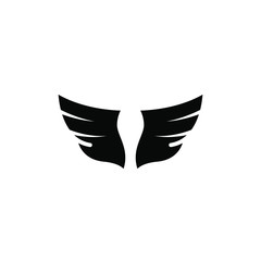 Wing Icon Template Logo Design Emblem Isolated Illustration , Fly Eagle Bird Simple For Business Company , Outline Solid Background White
