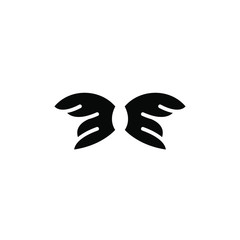 Wing Icon Template Logo Design Emblem Isolated Illustration , Fly Eagle Bird Simple For Business Company , Outline Solid Background White
