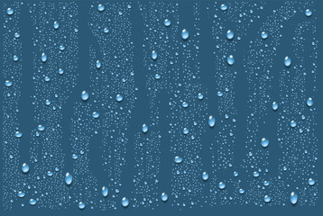 Naklejka na ściany i meble Realistic water droplets. Vector