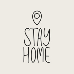 Stay home save lives. Vector handwritten. Modern calligraphy for posters, social media content and cards. Black saying isolated on white background