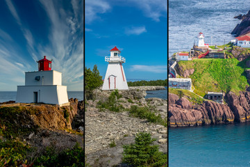 Fototapeta na wymiar Lighthouses from all coastal parts of Canada - West, Central and East