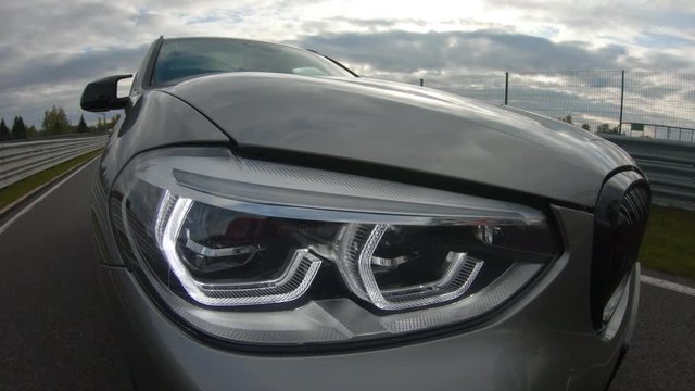 Autogrip. Car mounted camera view of the headlight