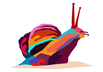 snail on a white background in pop art style isolated © maxwarni creative