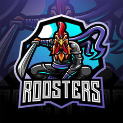 Ninja rooster esport mascot logo © Visink.art