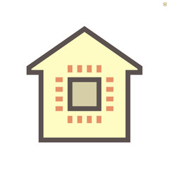 Smart home and micro chip technology vector icon design.
