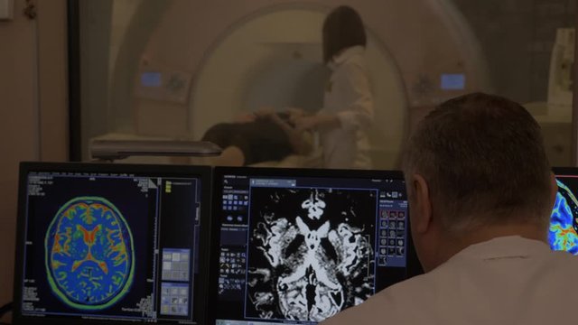 MRI or CT Scan Procedure in Control Room 
