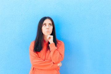  Funny Young Woman Thinking Making a Plan