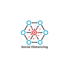 social distancing avoid infection symbol simple design vector