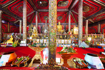 Wat Si Rong Mueang or Wat Ta Kanoi Burma the most beautiful teak wood vihara decorated with Burmese art in Mueang Lampang, Thailand