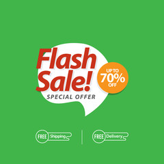 Flash Sale up to 70% Special Offer Vector Template Design Illustration