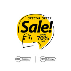 Sale up to 70% Special Offer Vector Template Design Illustration