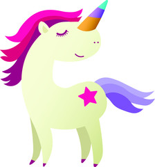 Colorful Unicorn under Rainbow