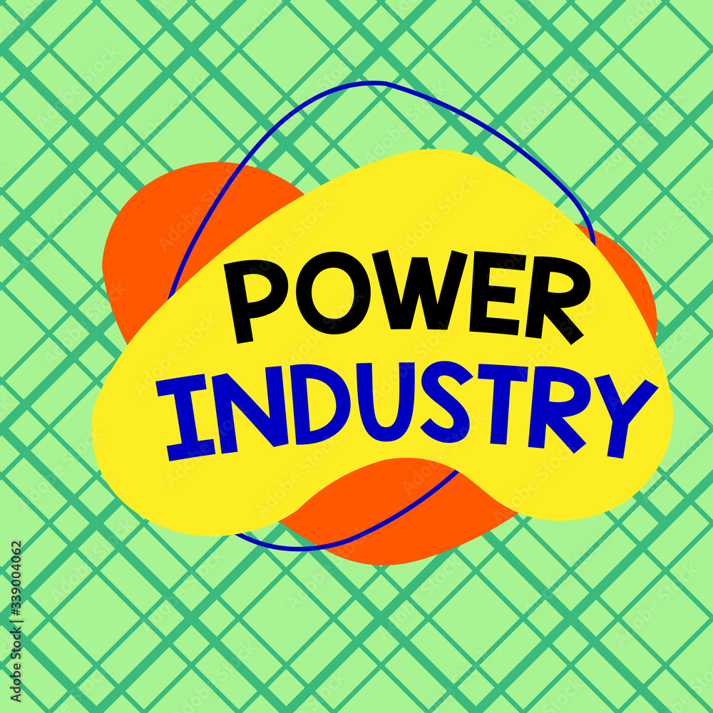 Poster conceptual hand writing showing power industry. concept meaning industries involved in the productio