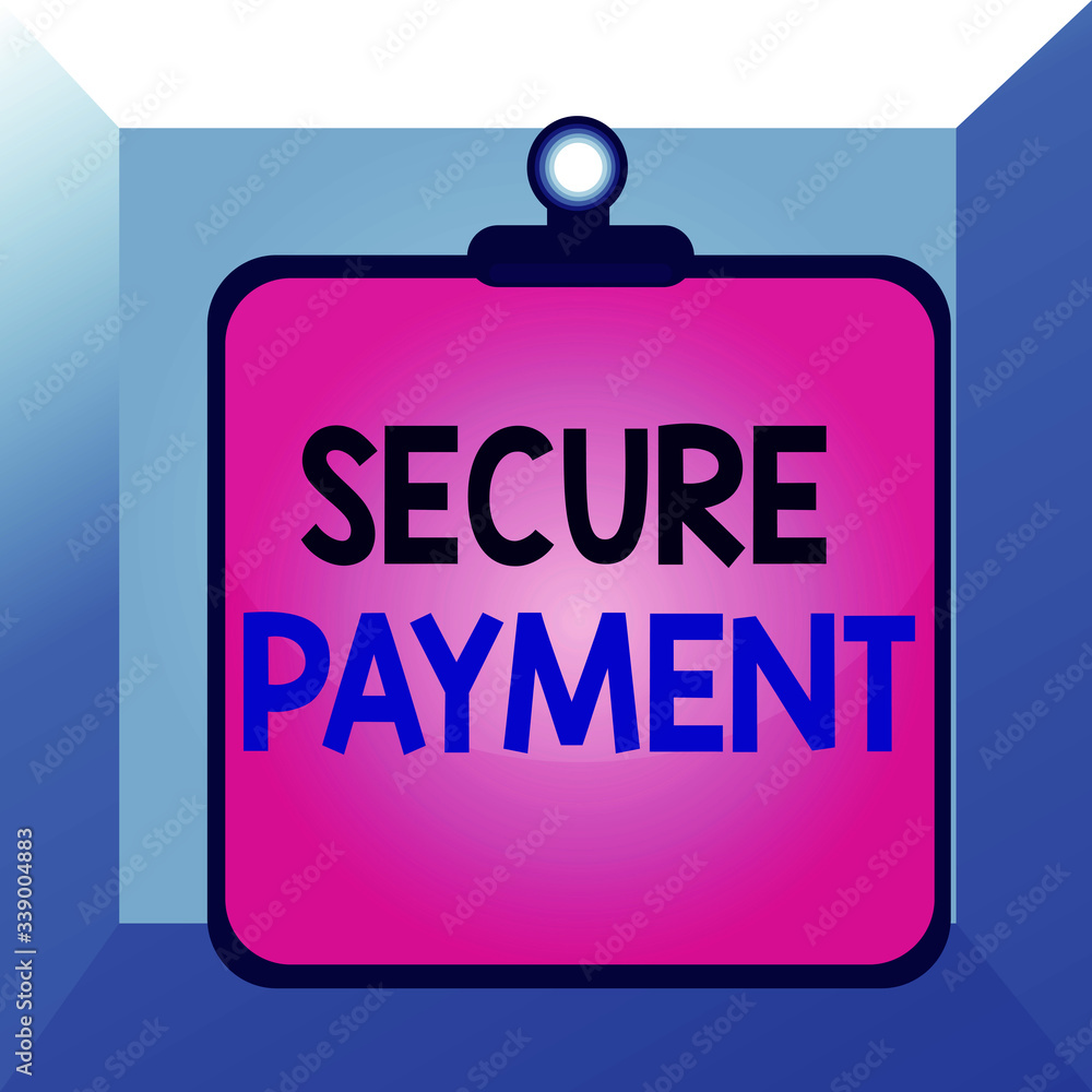 Poster conceptual hand writing showing secure payment. concept meaning webpage where credit card numbers ar
