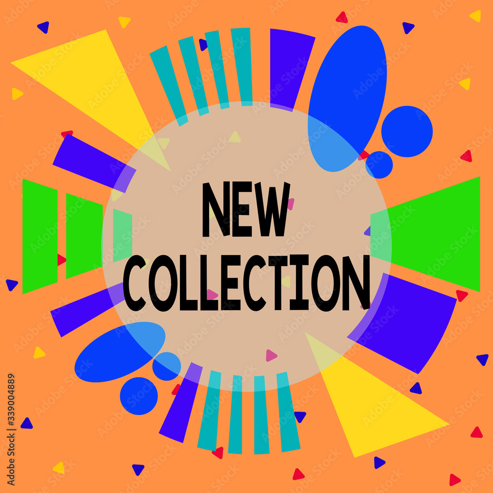 Poster handwriting text new collection. conceptual photo latest fashion trend updated designed for the next