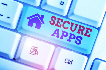 Conceptual hand writing showing Secure Apps. Concept meaning protect the device and its data from...
