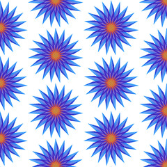 Blue flower pattern.
