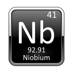 The periodic table element Niobium. Vector illustration