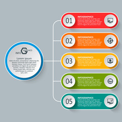 Abstract 3D Paper Infographics. Business template .Vector illustration