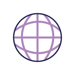 global sphere icon, line color style
