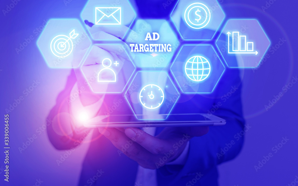 Poster text sign showing ad targeting. business photo text target the most receptive audiences with certain