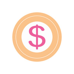 money coin icon, flat style